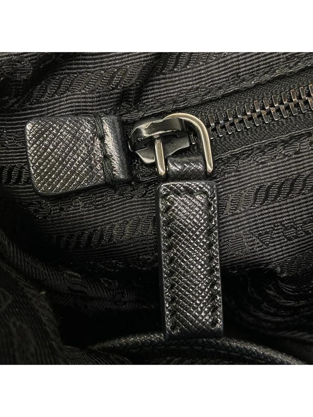 Prada Black Silver Nylon Leather Patent #282875P97B - Picture 14 of 15